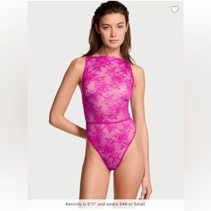 New Never Worn Rose Lace High Necked Teddy